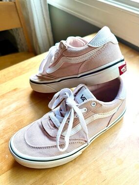 Kids Vans in Blush Pink and White